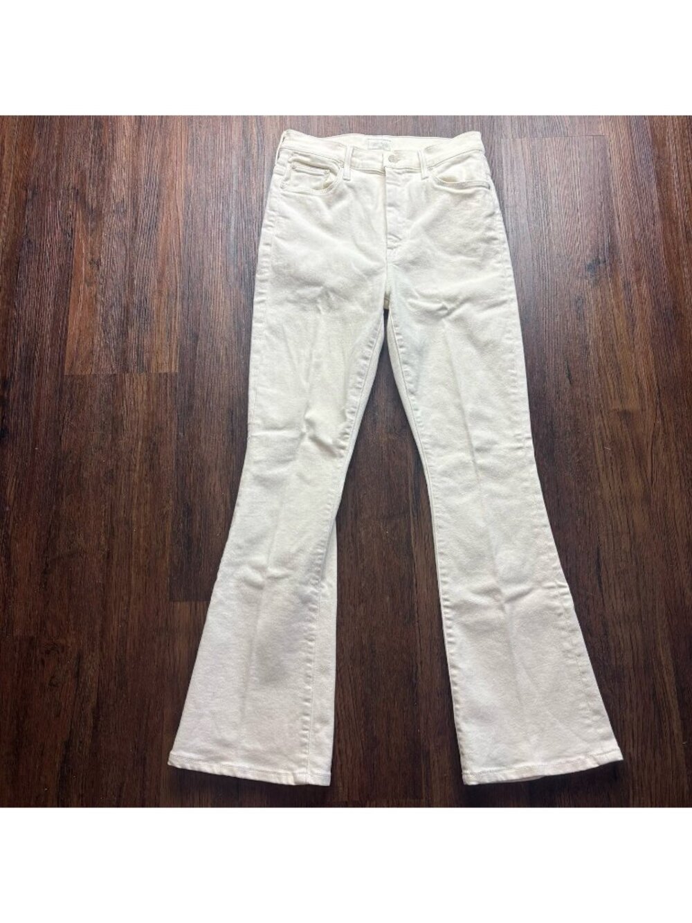 Mother High Waisted Weekender Skimp Jeans In Second Chance Ivory Size 27